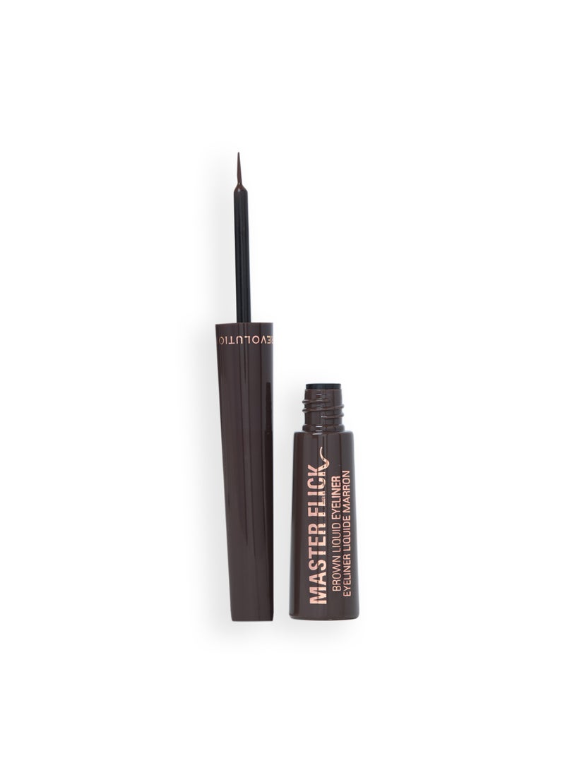 REVOLUTION Master Flick Dip Liquid Eyeliner Mocha Brown - Image 2